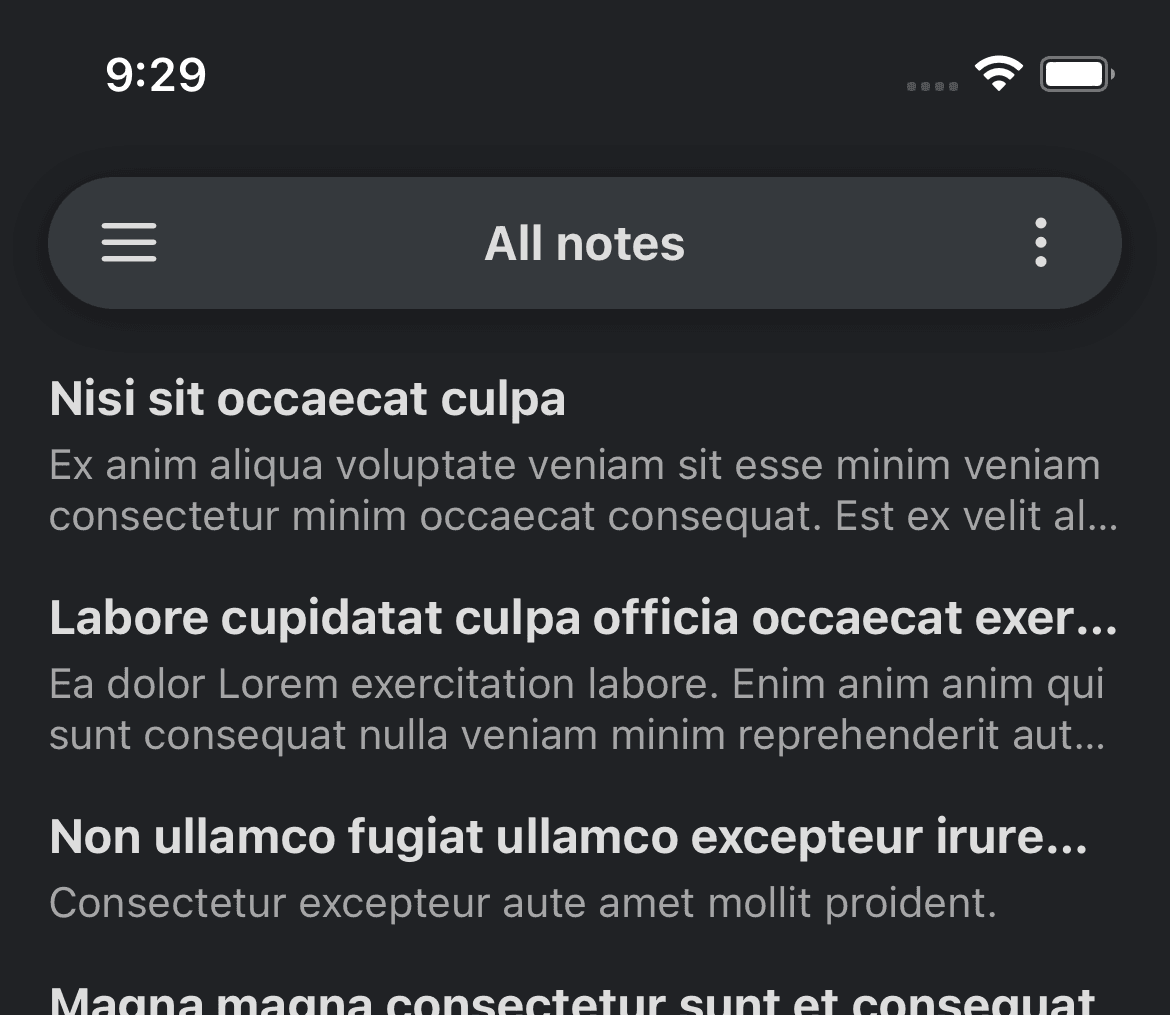 Gmail-like looking app for notes